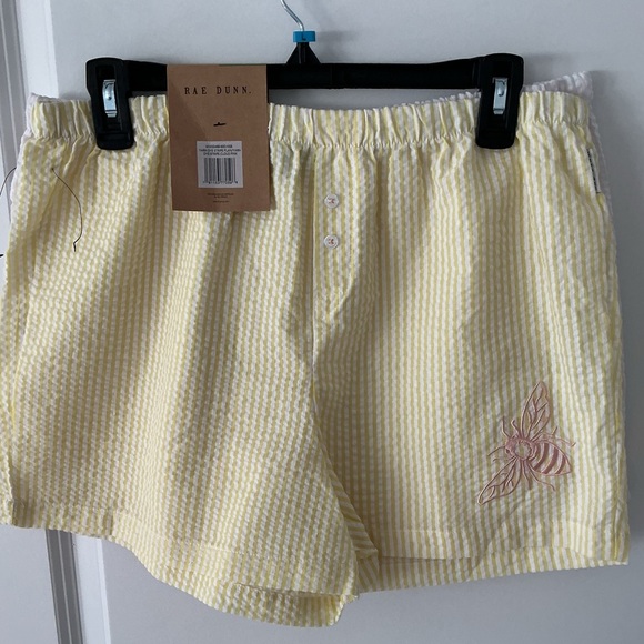 Rae Dunn Other - Rae Dunn 2 pair Pink Shorts w/Bee Design & Yellow Shorts w/Be Kind Design NWT L
